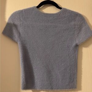 Sunday Best Fuzzy Blue Knit Top